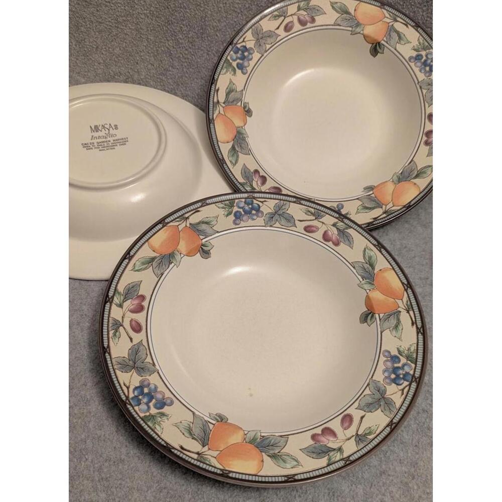 Mikasa Intaglio GARDEN HARVEST Stoneware Rim Soup, Salad, Pasta Bowl . Vintage